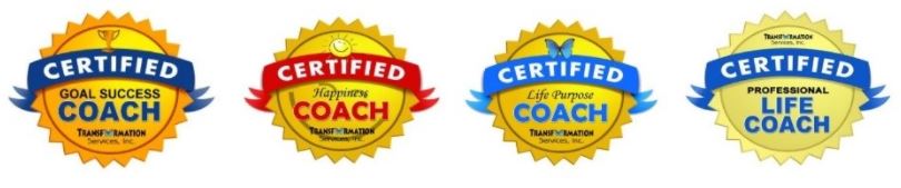 Certified coach and certified life coach badges