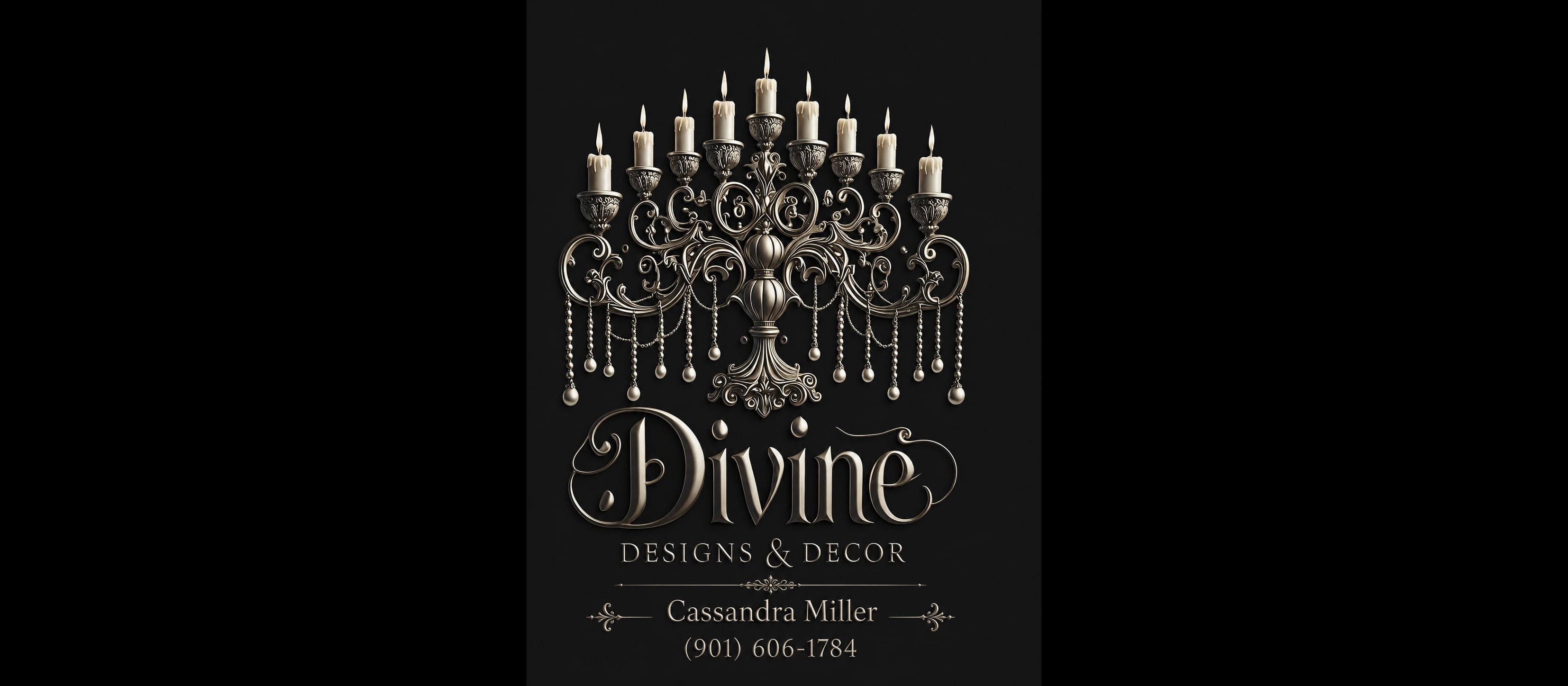 Divine Designs and Decor sponsor card for Cassandra Miller, phone number 901-606-1784.
